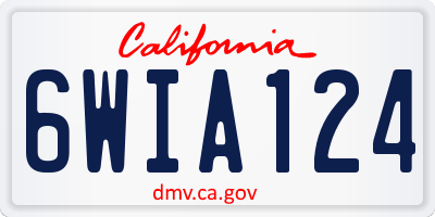 CA license plate 6WIA124