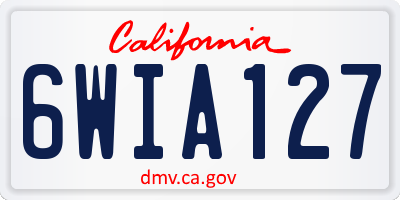 CA license plate 6WIA127