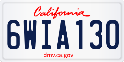 CA license plate 6WIA130