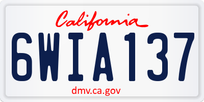 CA license plate 6WIA137