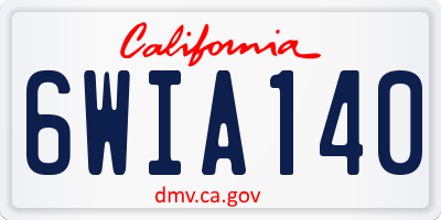 CA license plate 6WIA140