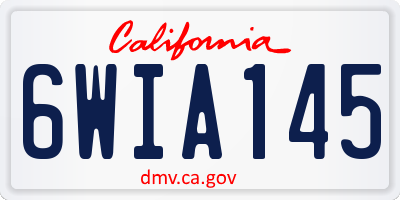 CA license plate 6WIA145