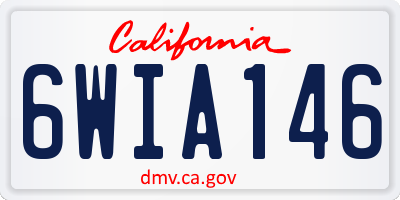 CA license plate 6WIA146