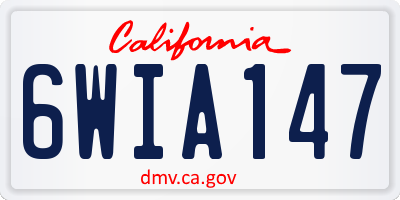 CA license plate 6WIA147