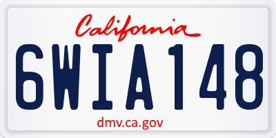 CA license plate 6WIA148