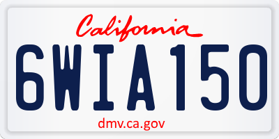 CA license plate 6WIA150