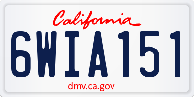 CA license plate 6WIA151