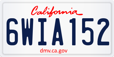 CA license plate 6WIA152