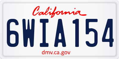 CA license plate 6WIA154