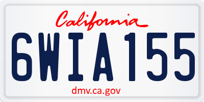 CA license plate 6WIA155