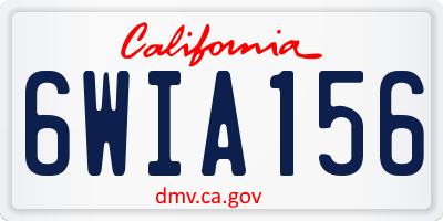 CA license plate 6WIA156
