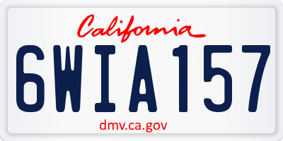 CA license plate 6WIA157