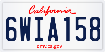 CA license plate 6WIA158