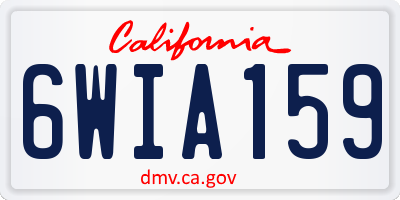 CA license plate 6WIA159