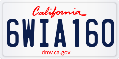 CA license plate 6WIA160