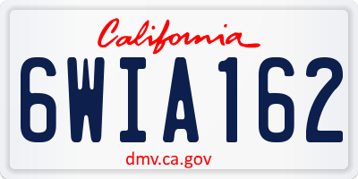 CA license plate 6WIA162