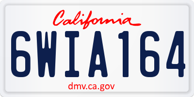 CA license plate 6WIA164