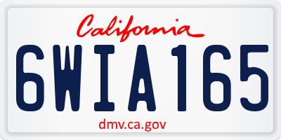 CA license plate 6WIA165