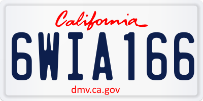 CA license plate 6WIA166