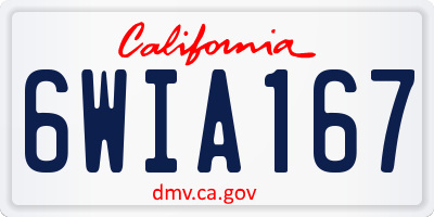 CA license plate 6WIA167