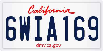CA license plate 6WIA169