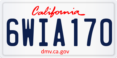 CA license plate 6WIA170