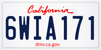 CA license plate 6WIA171