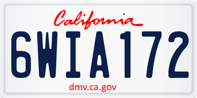 CA license plate 6WIA172