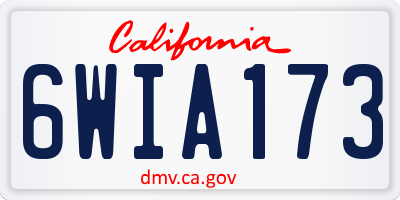 CA license plate 6WIA173