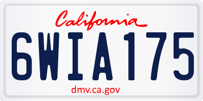 CA license plate 6WIA175