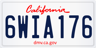 CA license plate 6WIA176