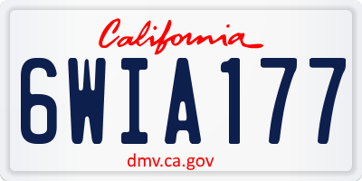 CA license plate 6WIA177