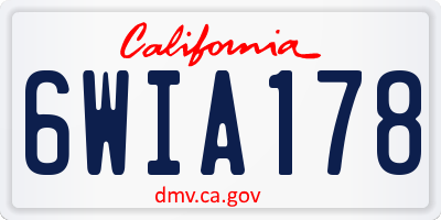 CA license plate 6WIA178