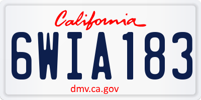 CA license plate 6WIA183