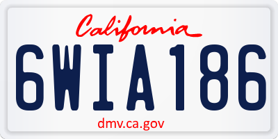 CA license plate 6WIA186