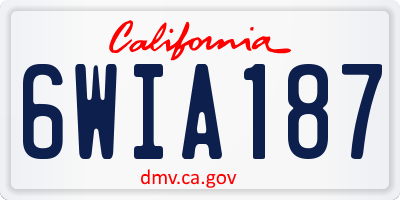 CA license plate 6WIA187