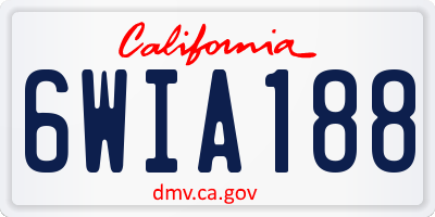 CA license plate 6WIA188