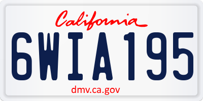 CA license plate 6WIA195