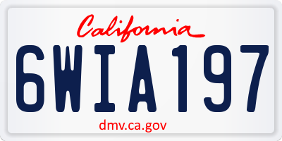 CA license plate 6WIA197