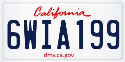 CA license plate 6WIA199