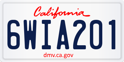CA license plate 6WIA201