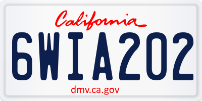 CA license plate 6WIA202