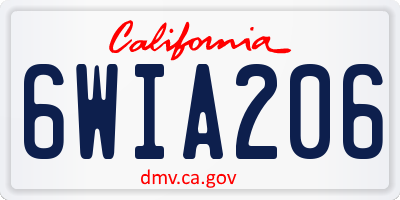 CA license plate 6WIA206