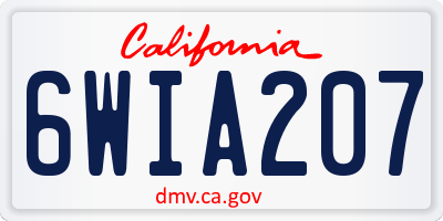 CA license plate 6WIA207