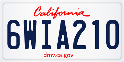 CA license plate 6WIA210