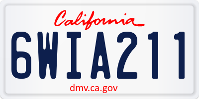 CA license plate 6WIA211