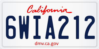 CA license plate 6WIA212