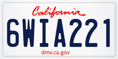 CA license plate 6WIA221