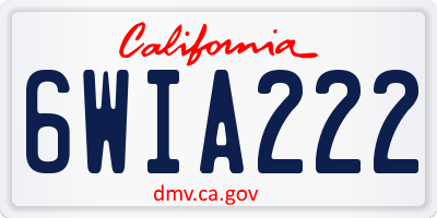 CA license plate 6WIA222