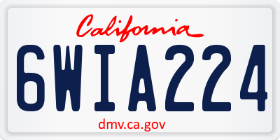 CA license plate 6WIA224